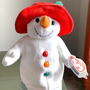 2003 40025 Chillin' Christmas Holiday Festive Snowman Plush Ty Beanie Baby MWMT